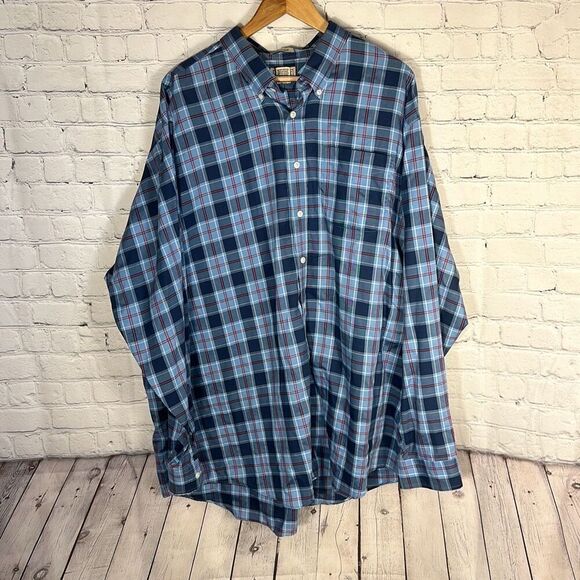 L.L. Bean Other - LL Bean O DHM8 U.S. Navy Tartan  Men's XXL Tall Long Sleeve Shirt Blue Plaid